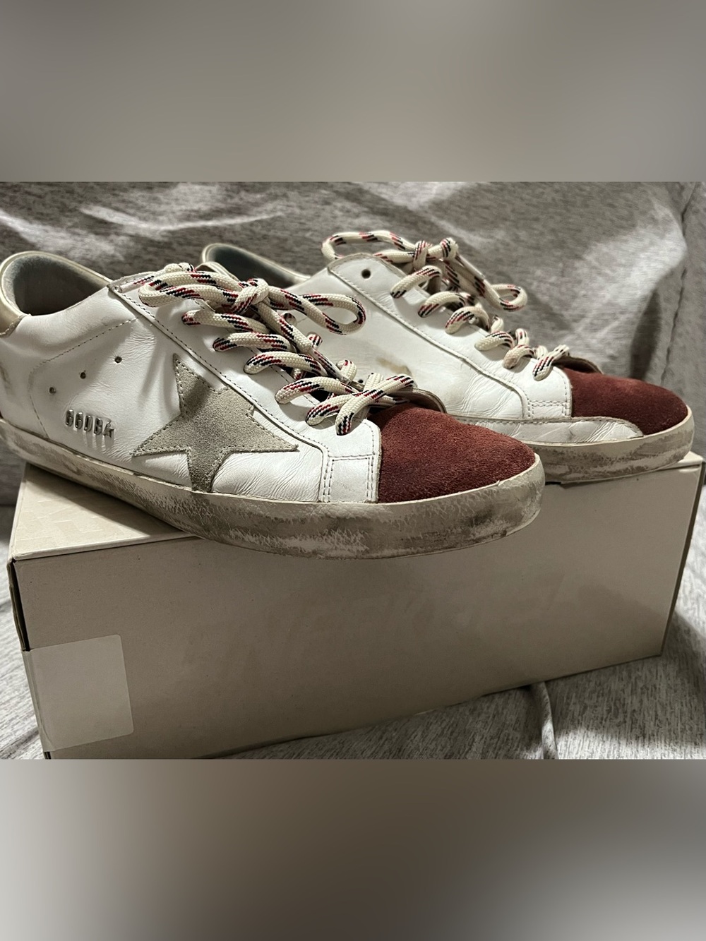 Golden Goose Men’s Superstar Sneakers - White/Terra di Siena